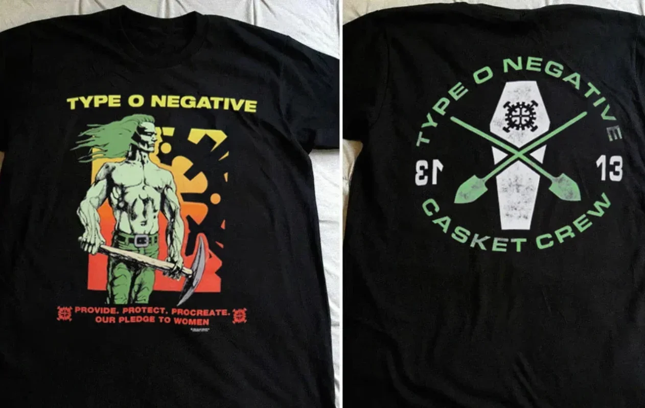 1995 Type O Negative Pledge To Women Casket Crew T-Shirt Double Sides S-5Xl