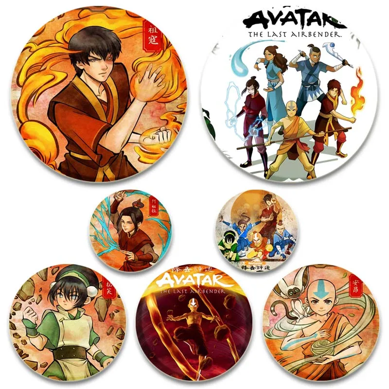 Avatar The Last Airbender Enamel Pins for Backpacks Cute Cartoon Brooches Anime Fans Badge Clothes Bag Jewelry Accessory Gift