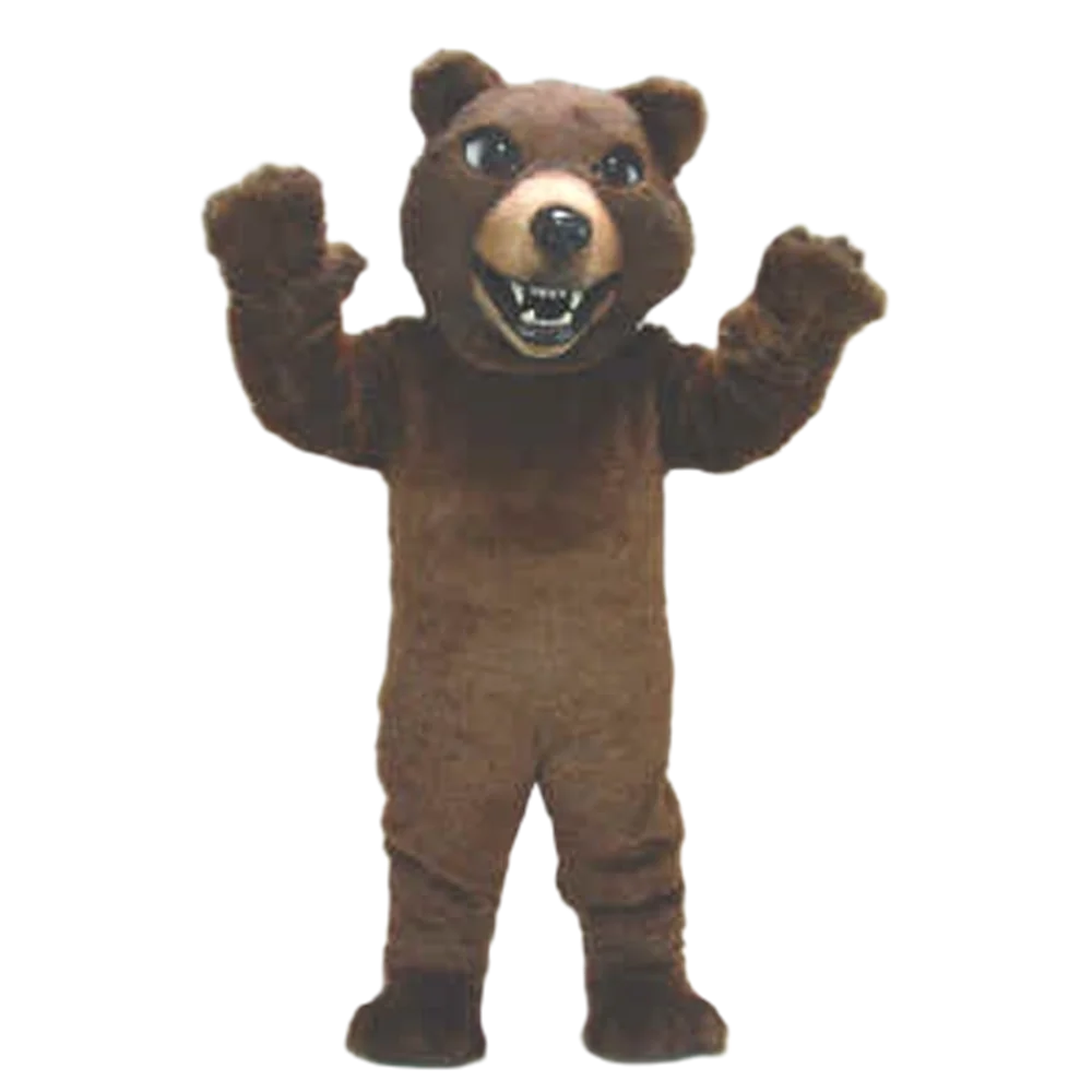 Brown Grizzly Bear Mascot Adult Costume Deluxe Material Custom Bear Mascotte Outfit Suit Fancy Dress EMS FREE SHIP SW505