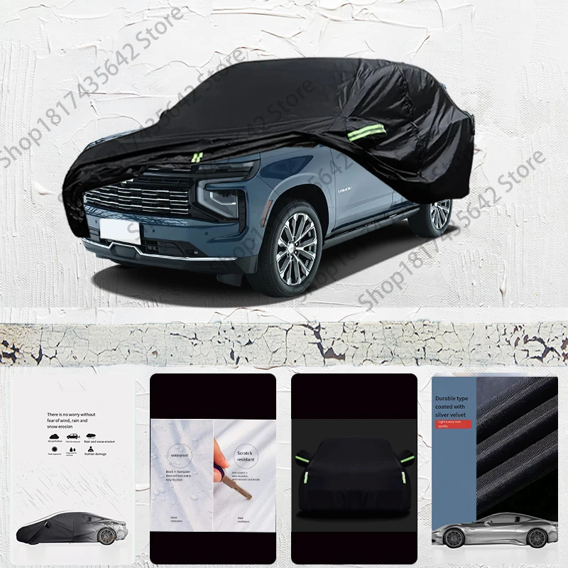 For Chevrolet TAHOE Anti-UV Sun Shade Rain Snow Resistant Dustproof Black Cover Car umbrella Full Car Cover Outdoor Protection