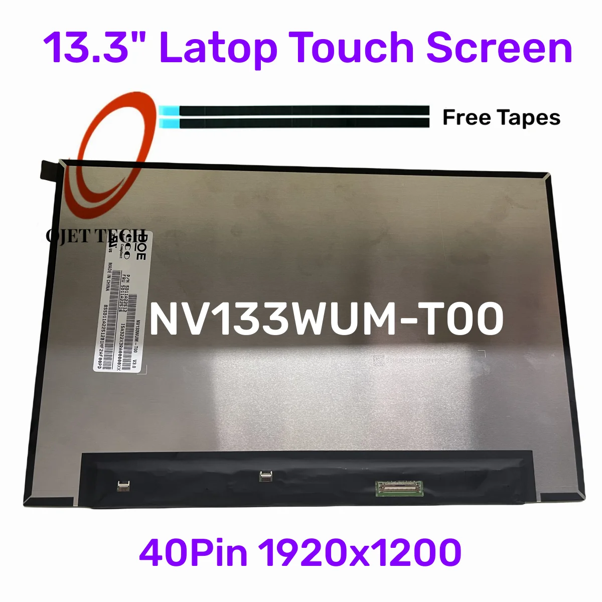 

13.3" Touch Screen NV133WUM-T00 V3.0 Fit R133NW4K R0 For Lenovo ThinkPad X13 Gen 2 EDP 40Pin 1920x1200 LCD Display Panel