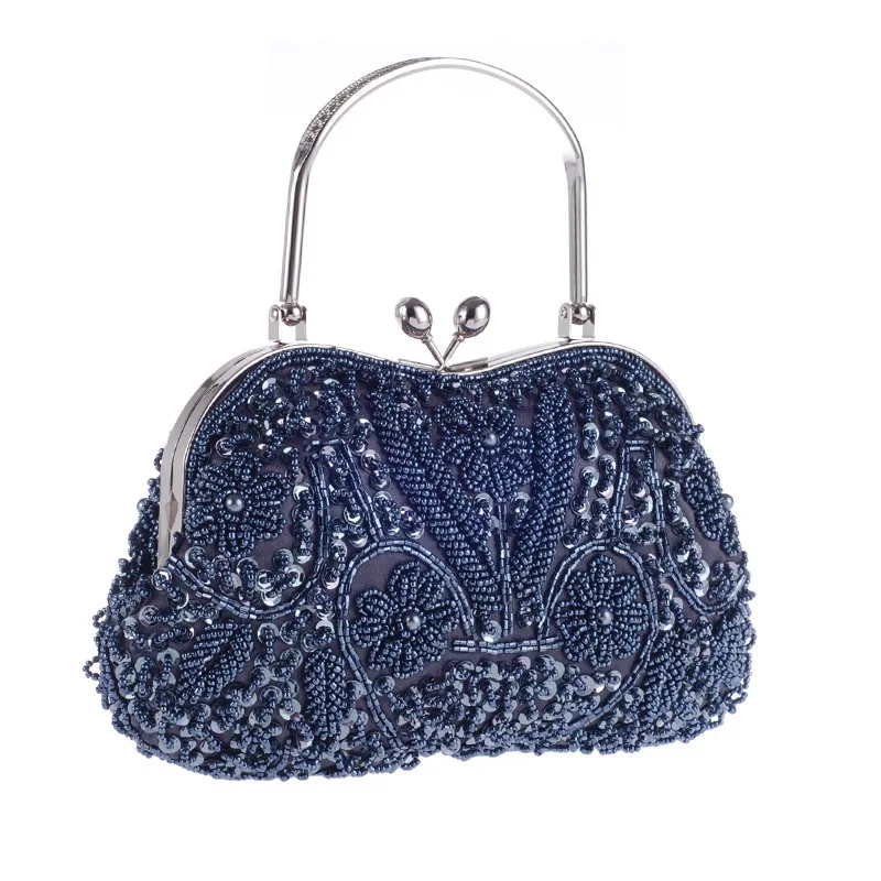 Women Clutch Bags Ladies Beads Evening Bags Wedding Party Bridal Embroidered Handbag Women Solid Retro Small Totes Mini Wallets view 2