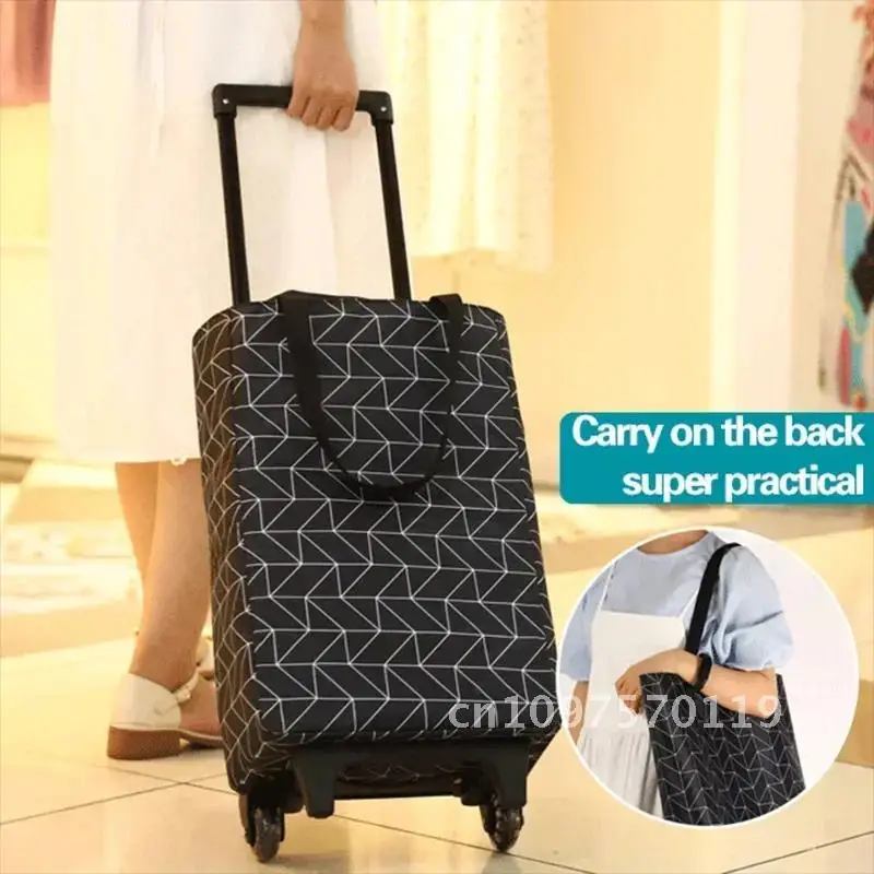 屋外ピクニックプルポータブル折りたたみショッピングカートオーガナイザー格納式ホイール野菜食料品バッグ防水トロリー