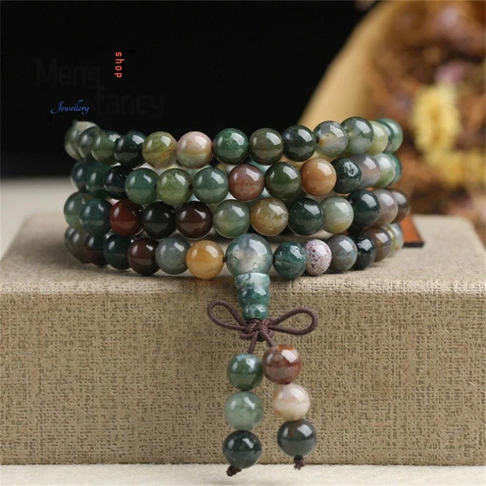 Natural 108 Pieces Agate Bracelet Charms Fashion Fine Jewelry Personalized Women Men Sweater Chain Designer Luxury Holiday Gifts