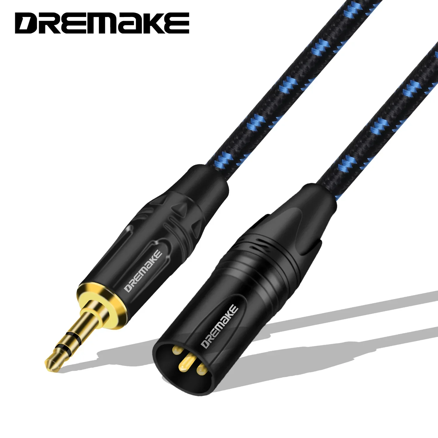 Dremake-cabo de áudio xlr para 3.5mm, cabo de áudio auxiliar não equilibrado, 3.5mm, 1 ou 8 cabeças, macho para xlr, adaptador de 3 pinos, fio auido