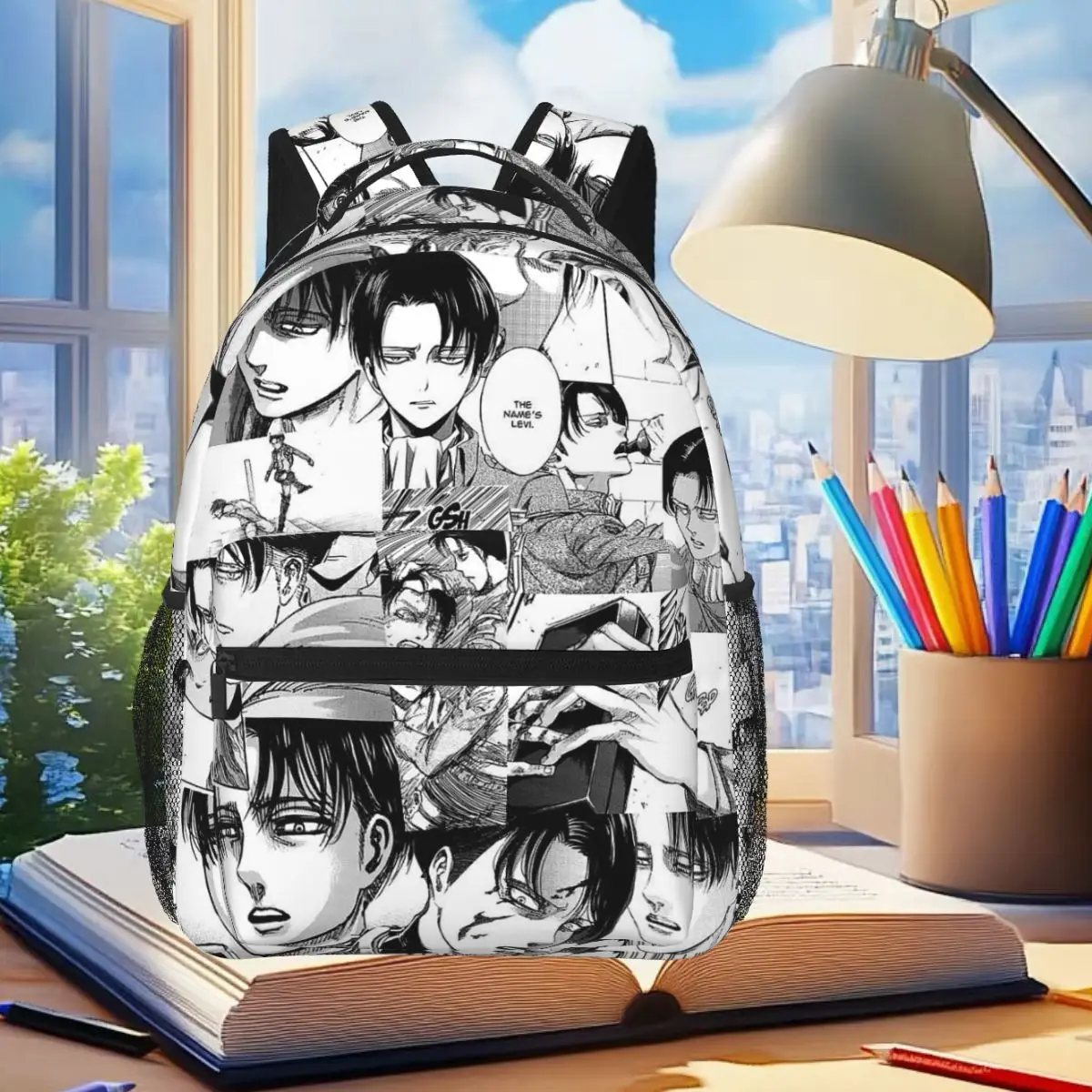 Levi Ackerman Attack On Titan Backpack Student Boys Girls BookBag Children School Bag Computer Shoulder Bags for Men Women