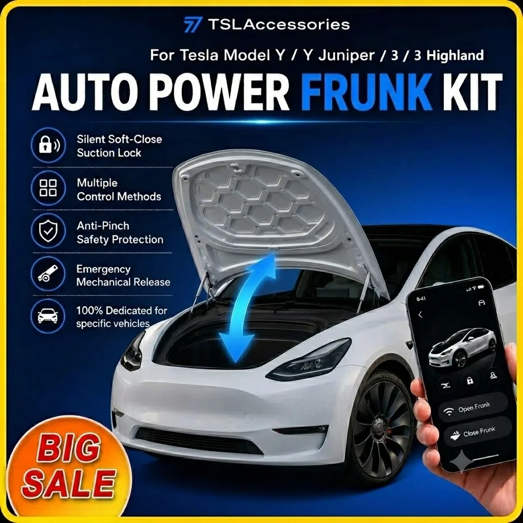 Power Frunk Kit for Tesla Model Y Juniper /3 Highland Automatic Electric Front Hood Lift Gate Intelligent Soft Close Waterproof
