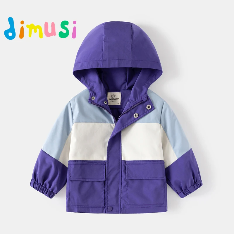 

Весеннее пальто для мальчиков, повседневная детская ветрозащитная куртка с капюшоном, Модная приталенная спортивная куртка, детская одежда