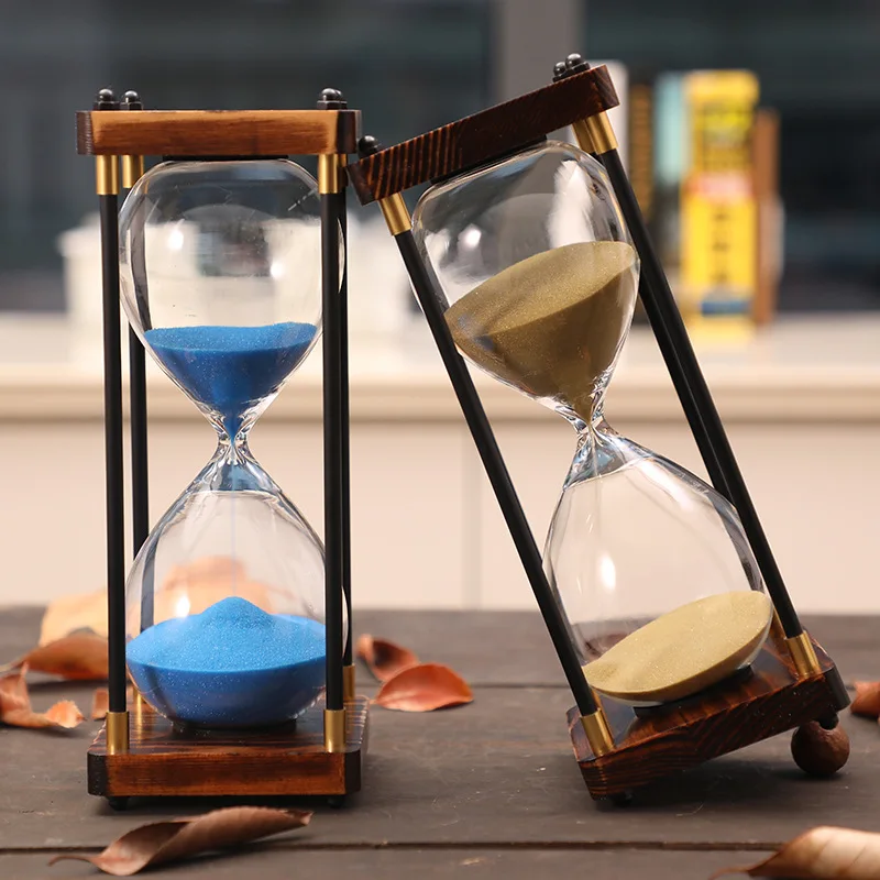 Classic Hourglass Timer 15/30 Minutes Metal Sand Timer Clock Home Ornaments Decoration Creative Birthday Gift Children Sandglass