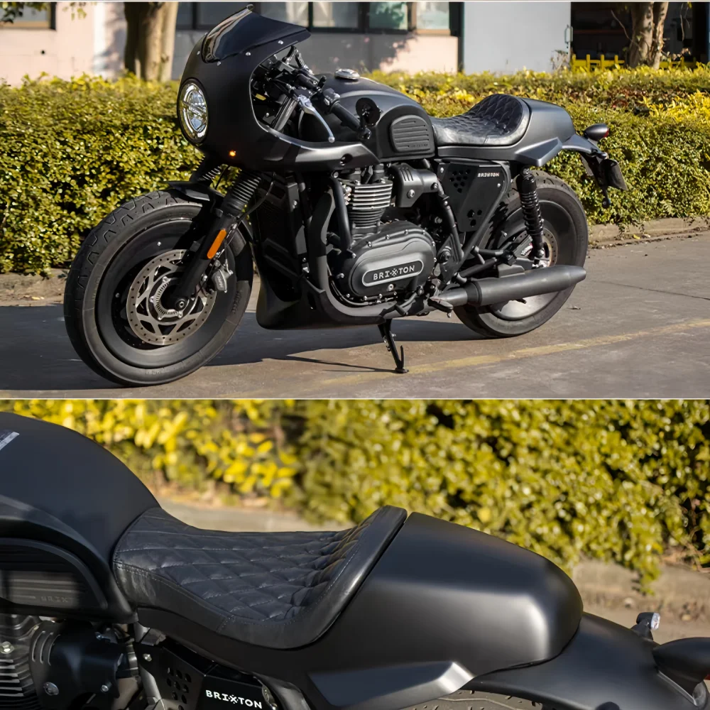 Cuscino del sedile per moto retrò originale GK1200 Brixton Cromwell 1200 Cuscino del sedile con gobba cammello