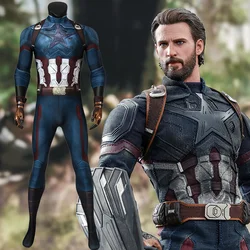 Infinity War Captain America Cosplay Avengers Man Costume Superhero 3D Printed Spandex Halloween Costume Zenzai Suits Adult Male