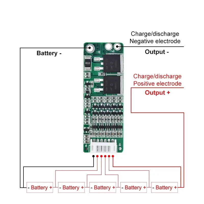 Carregador de Bateria Lithium-ion, Placa de Proteção de Carregamento, 18650, 5 Cordas, 5 S, 15A, 18.5V, 21V