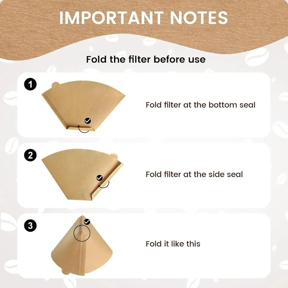 100 Pcs #4 Cone Disposable Coffee Paper Filters for Coffee Maker,Unbleached Natural Brown, Coffee Maker Filter Accessories