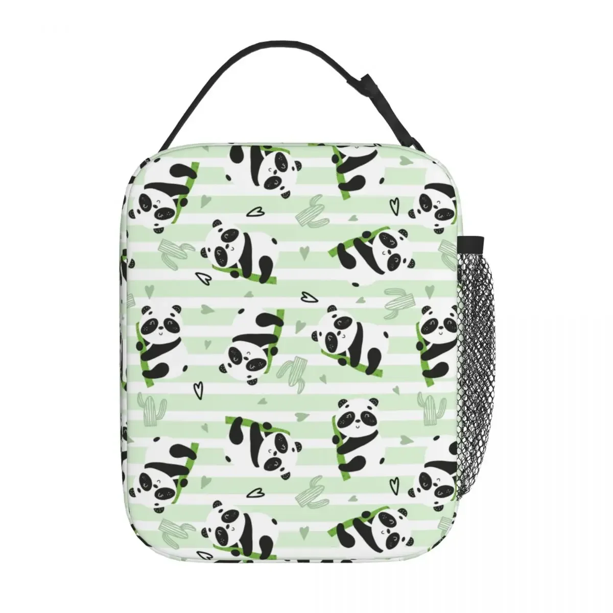 

Cute Pandas Bear Bamboo Panda Product Insulated Lunch Tote Bag for Children School Portable All Season Thermal Cooler Lunch Box