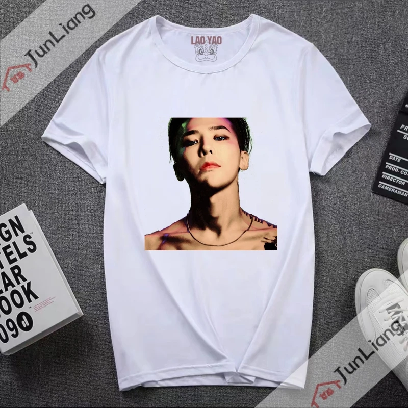 Korean Fashion Woman Blouse 2023 G-DRAGON Kwon Ji Yong Funny T Shirts 90s Vintage Clothes Y2k Fans Tops and Blouses Kpop Tees