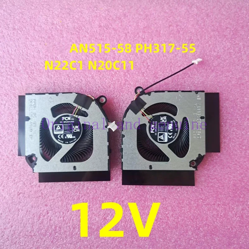 

WYORESY New For ACER Nitro 5 AN515-58 PH315-55 PH317-55 PH317-56 CPU GPU Fan DC12V 1A