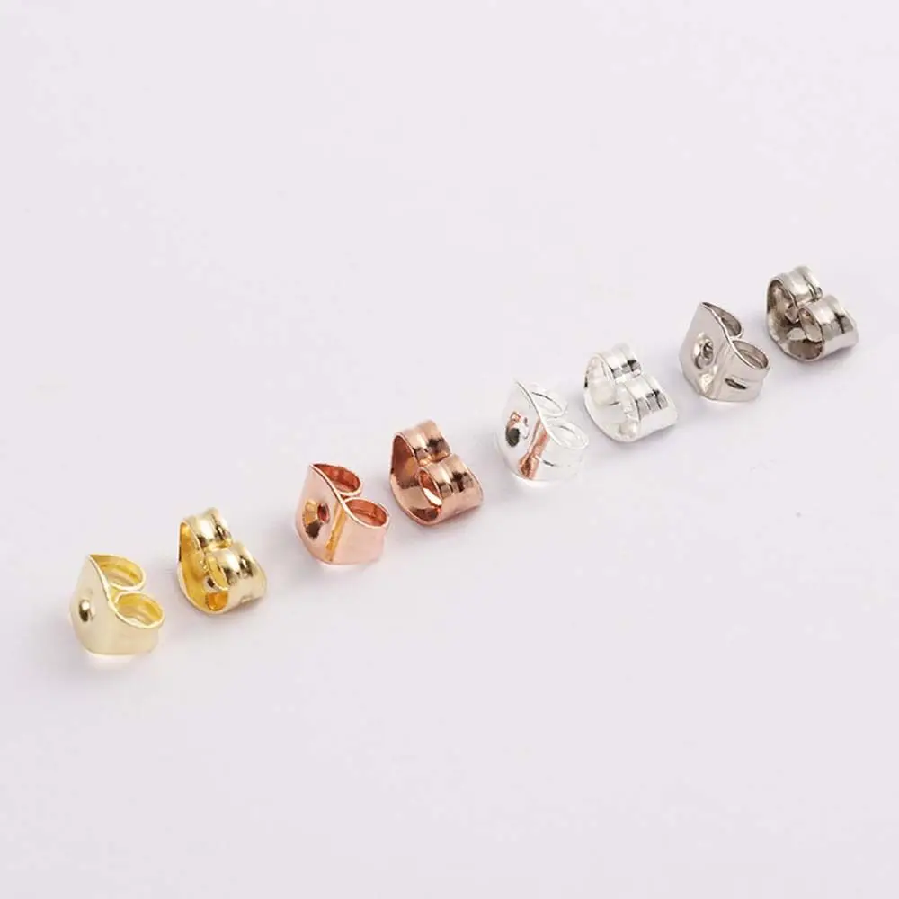 100pcs Tone Ear Stud Butterfly Jewelry Findings Back Stoppers Jewelry Making Supplies Earrings Back Earring Blocked Ear Stopper