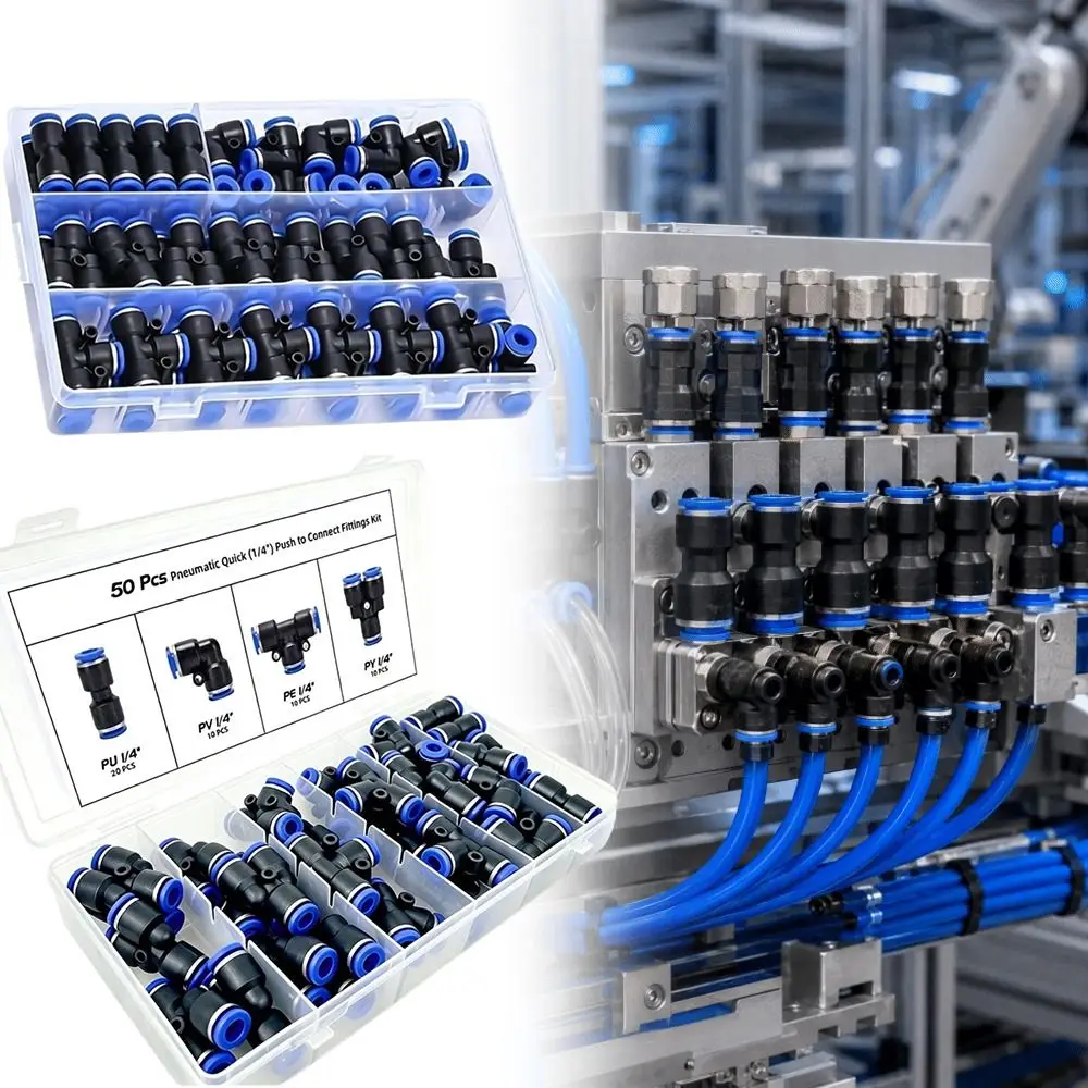 Durable Plastic Quick Fittings Push in Pu/Pv/Pe/Py Pneumatic Connector Hard 1/4″ Pipe Connector Automated Assembly Lines