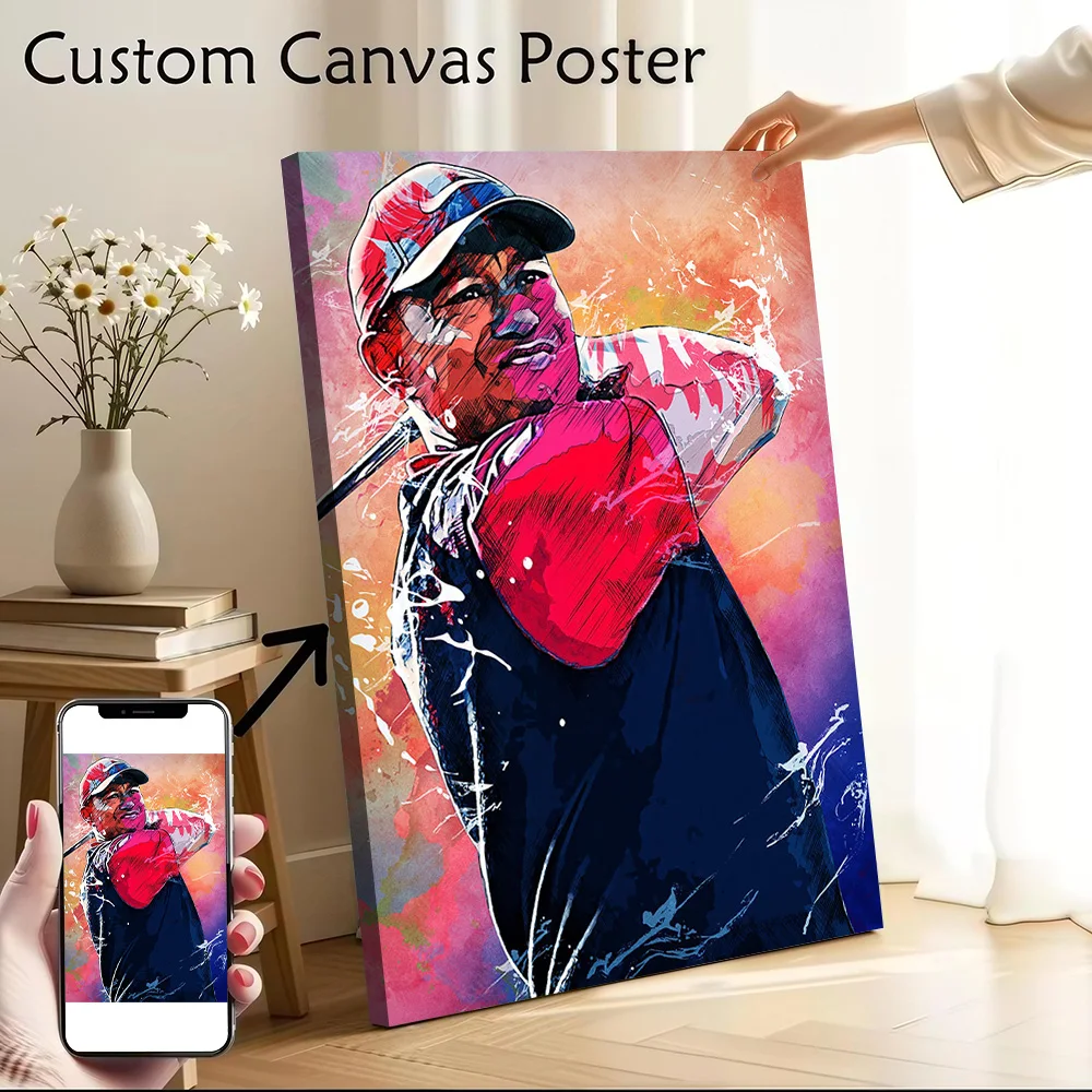 TIGER WOODS II Leinwand-Poster, Wandkunst, anpassbar, hochwertig gedrucktes Bild für Raumdekorationen, moderne Heimdekoration, Wandgemälde