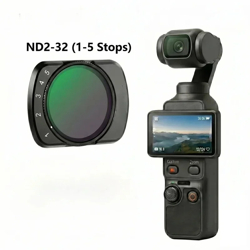 Filter Kit For DJI Osmo Pocket 3 / Pocket 4 Dual VND 2in1 ND2-32 & CPL+ND2-32+1/4 Black Mist UV  Cinematic Vlog Video Shooting