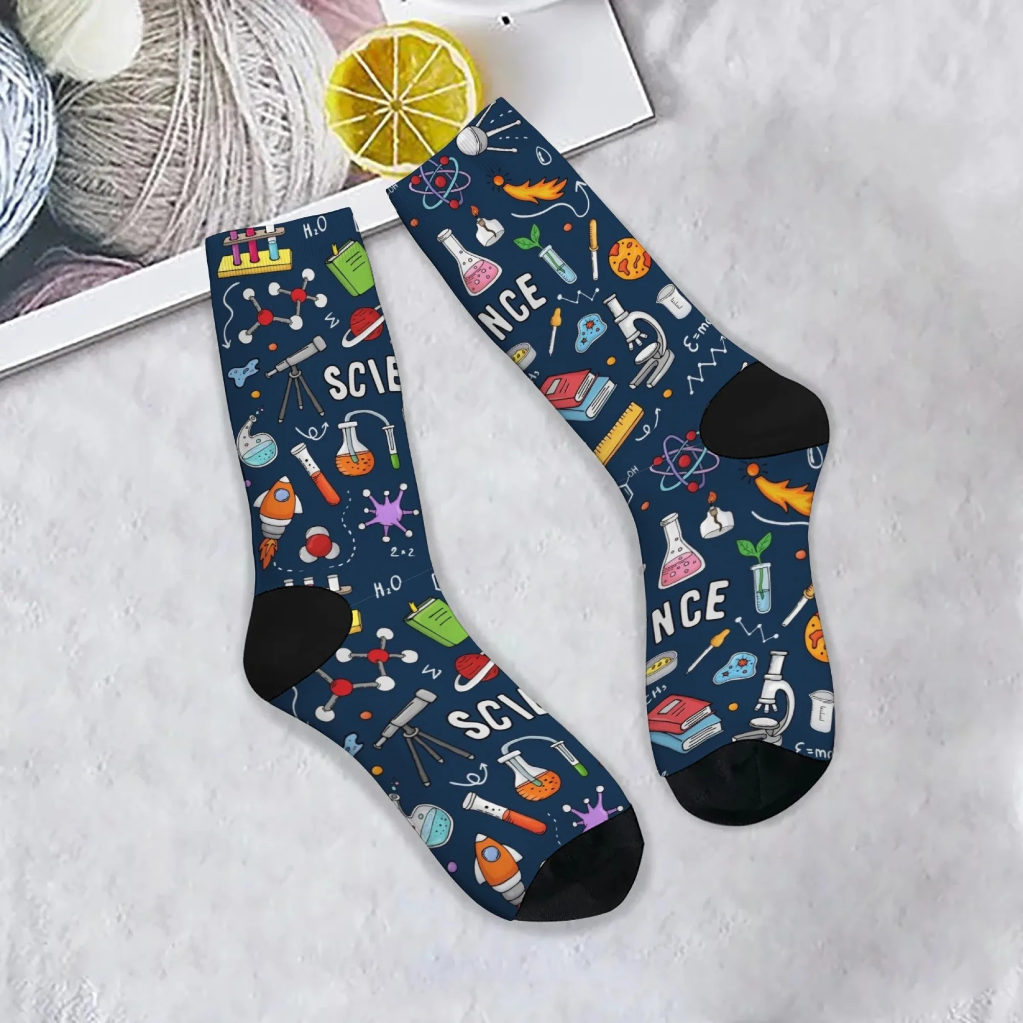 1 Paar ganzjährige Wandersocken für glückliche Männer, Crew-Socken, erstaunliche Wissenschaft, Wintersocken, Wandern, glückliche Socken, Street-Style, verrückte Socken, Geschenke