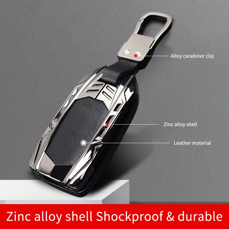 Leather And Zinc Alloy Key Case For Pajero V93/V97/V87 AndV95 360°Full-coverage Protection Drop-proof Wear-resistant And Stylish