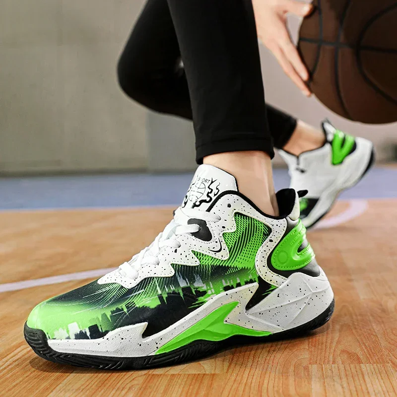 Chaussures de sport montantes pour enfants, chaussures de basket-ball pour enfants, semelle en caoutchouc, baskets non ald pour garçons, baskets de