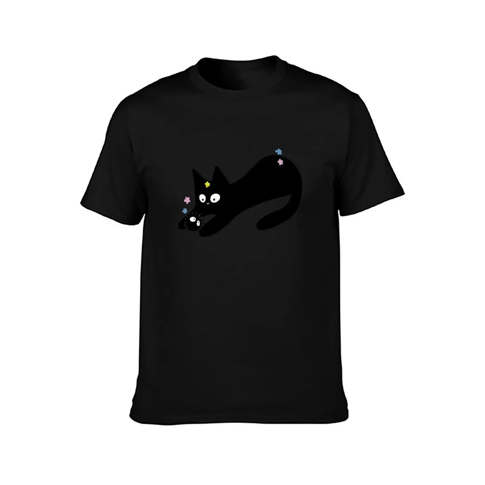 Black Cat Soot Sprite Caught T-Shirt Quick Dry Outdoor Sports T-Shirt