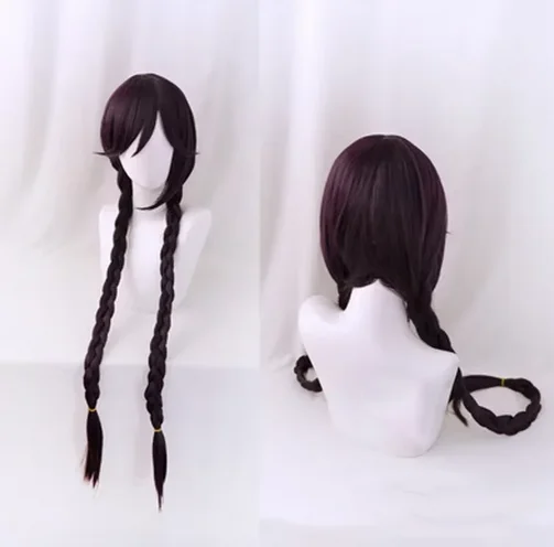 Danganronpa Touko Fukawa Toko dark purple braids wig cosplay costume Dangan Ronpa heat resistant synthetic hair wig