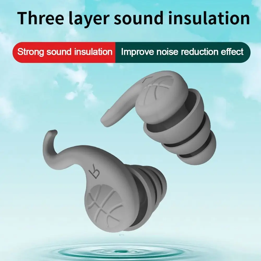 

Useful Silicone Sleeping Ear Plugs Water Sports Waterproof Swimming Ear Muffs Noise Reduction Reusable Sound Blocking Earplugs