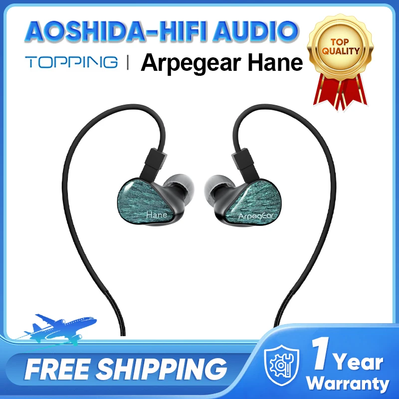 

NEW TOPPING Hane Arpegear wired in-ear monitoring headphones DLC diaphragm 16 kinds of tuning HIFI moving coil music earbuds