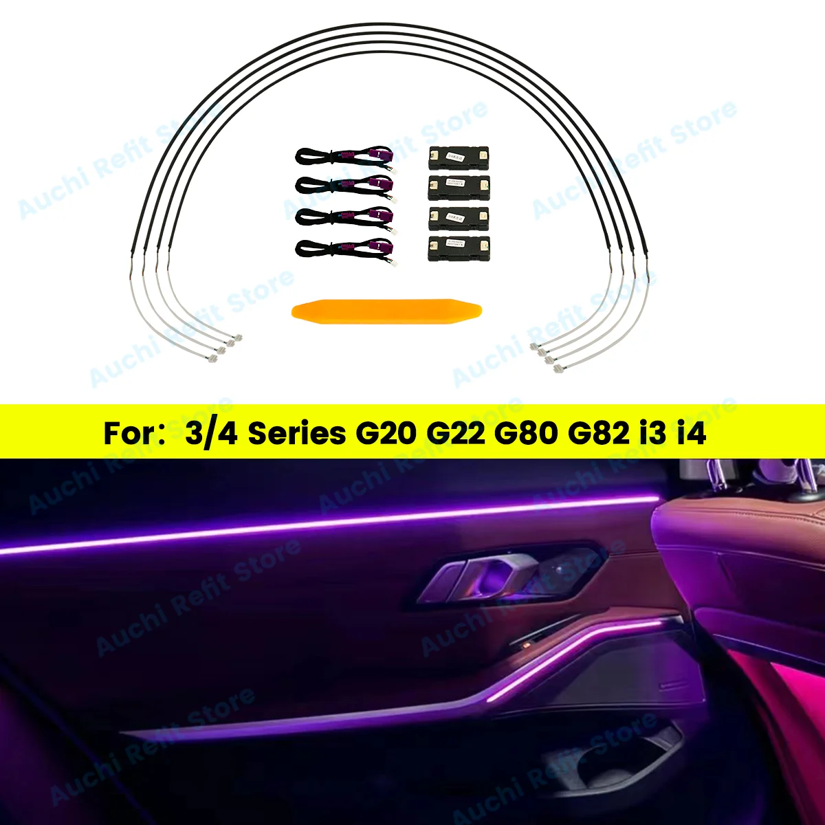 11 Colour Car LED Door Ambient Lights For BMW G20 G21 G22 G26 G80 G82 M3 M4 New 2/3/4 Series Auto Interior Decorative Lamp Refit