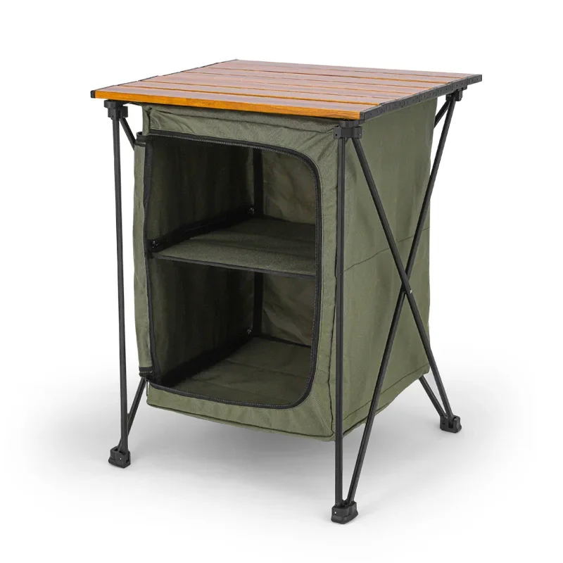 

Outdoor Camping Cabinet, Cupboard Kitchen Station for Party Picnics - Folding Cooking Table with Storage Organiser