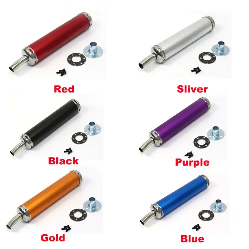 60x280mm Universal Two stroke Scooter Dirt Motorcycle Racing Exhaust Muffler Silence Silencer 2 Stroke Moto Exhaust Pipe Muffler