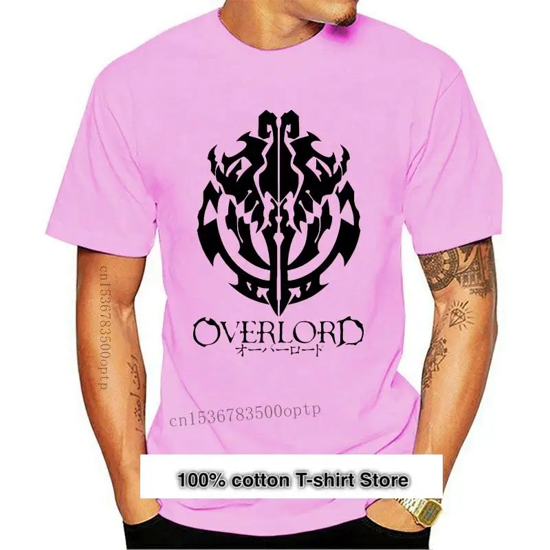 Camiseta de cuello redondo para hombre, prenda de vestir, Unisex, con estampado de Anime Overlord, letras, color blanco