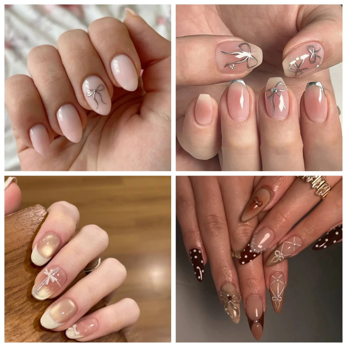 بسيطة عارية اللون Bowknot عين القط اللوز وهمية مسمار الفرنسية جميلة الصلبة الديكور وأشار مع أداة ABS اضغط على الأظافر انفصال