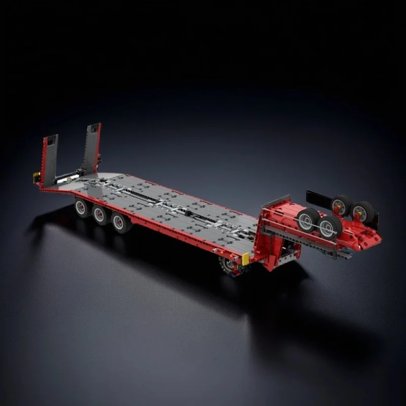 1293pcs MOC Low Loader Semitrailer PoweredUp- PowerFunctions- Option Alternate Technical Model Building Blocks Christmas Gifts