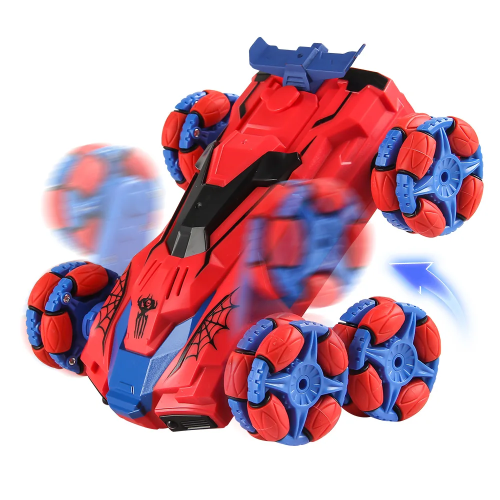 Spider 2.4G Wireless Remote Control Car Children Stunt Climbing Spray Light Deformation Racing USB Charge Car Toy For Kids Gifts