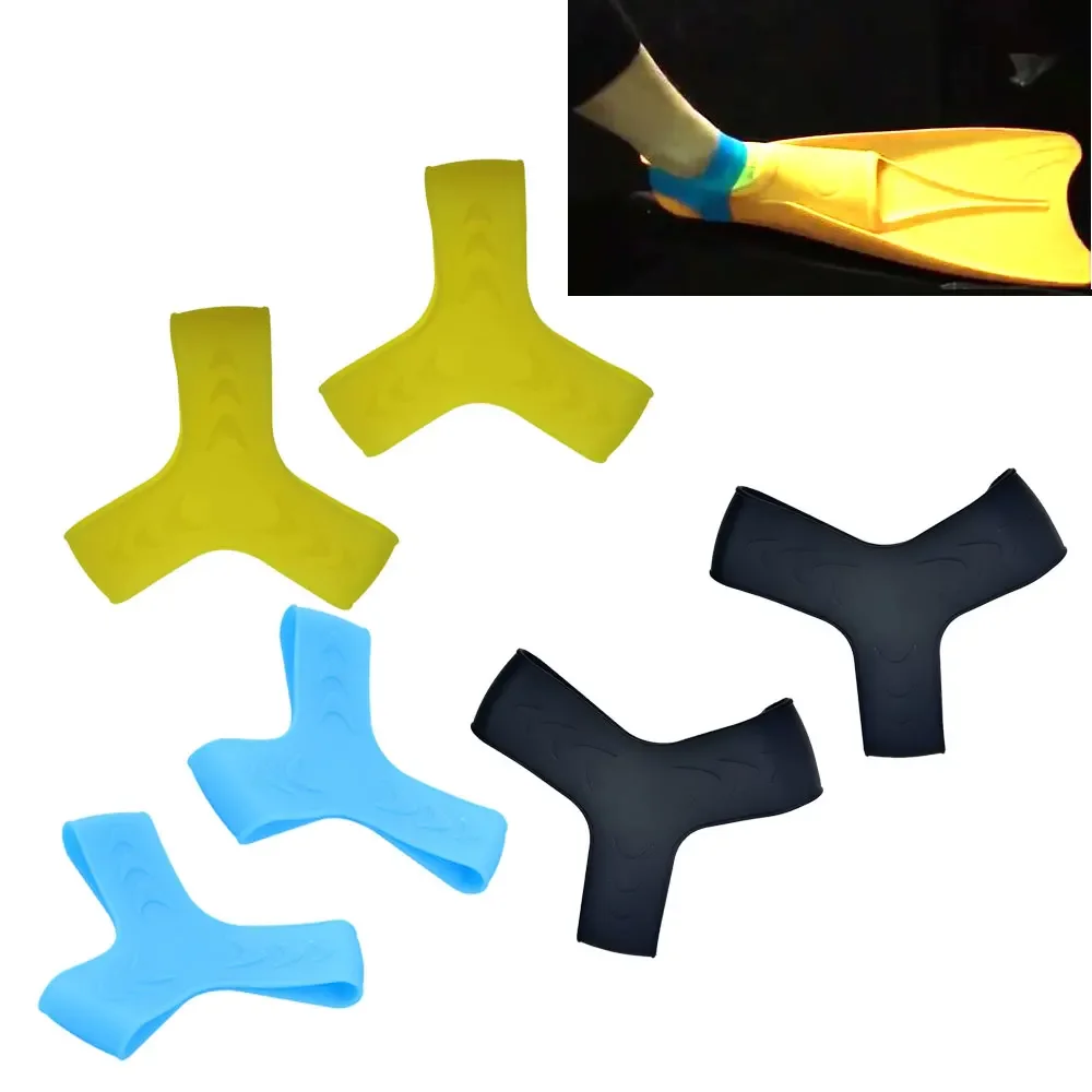 1Pair Diving Snorkeling Silicone Fin Keepers Holder Y-Shape Strap