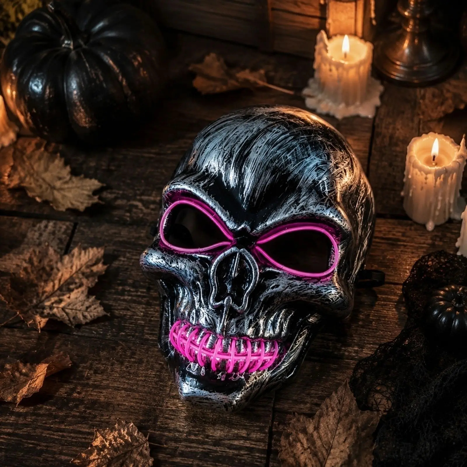 Halloween Skull Stitched Mouth Wire Mask Horror Full Face Cosplay Masquerade Party Costume Accessories