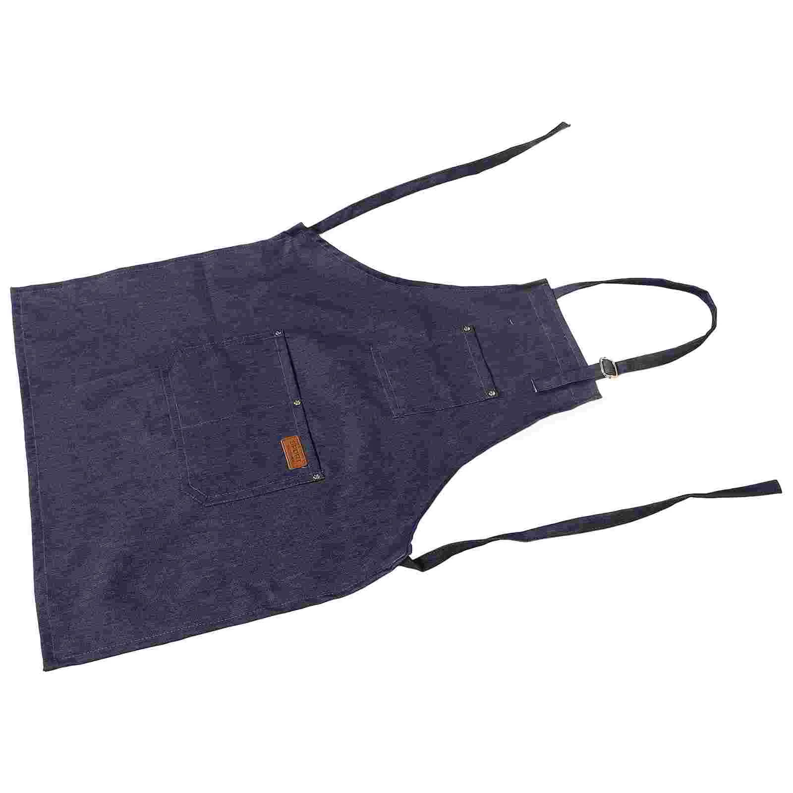 Hairdressing Apron Barbecue Aprons Large Stylist Gardening Cooking Dark Blue for Men Hairstylist Essentials Multifunctional