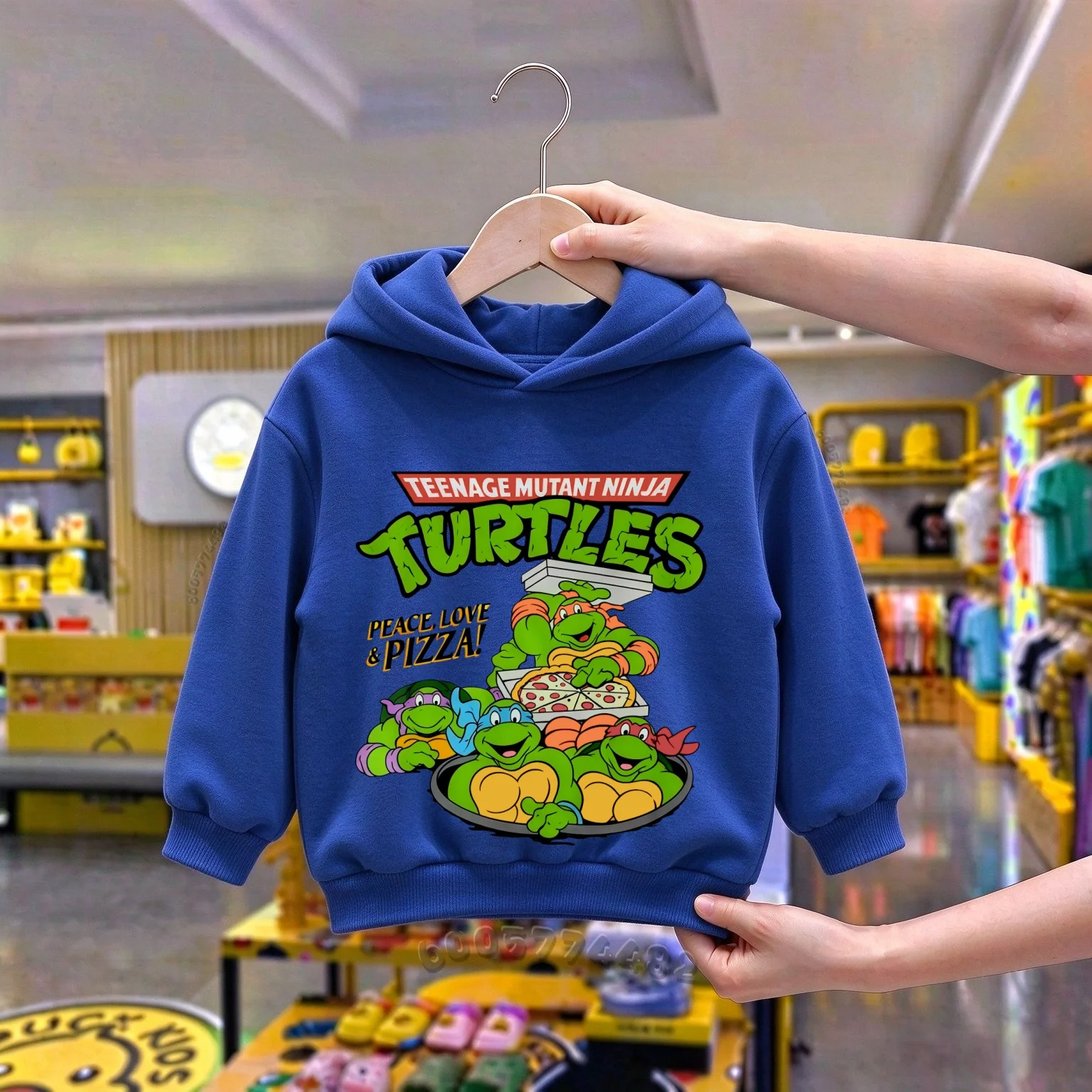 Children's hooded sweatshirt with Teenage Mutant Ninja Turtles print,long sleeves,warm and breathable autumn and winter clothing
