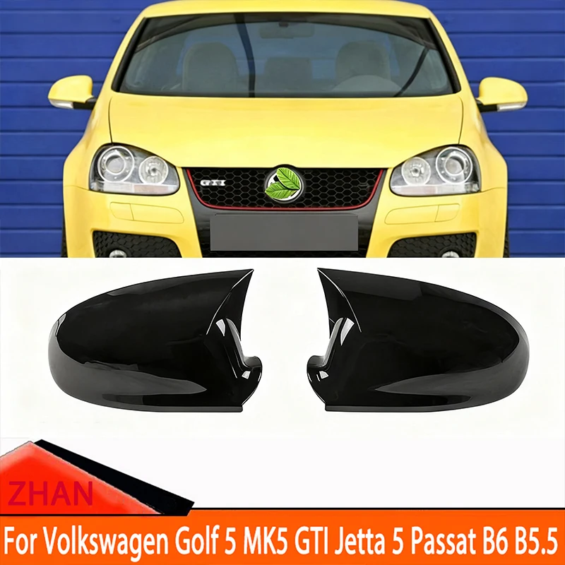 

Anti-Scratch ABS Bull Horn Rearview Mirror Protective Cover - 2 Pieces Special Fit for VW Golf 5 MK5 GTI Jetta 5 Passat B6 B5.5