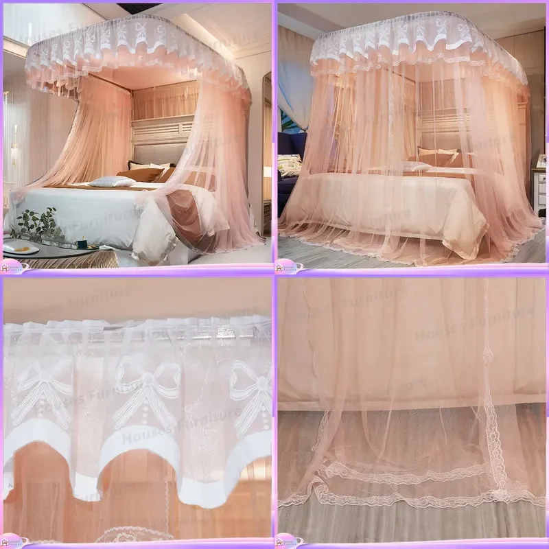Guide rail Mosquito net Household 1.8m 1.5m 2m bed Floor U-shaped track Stainless steel bracket Telescopic U-shaped track