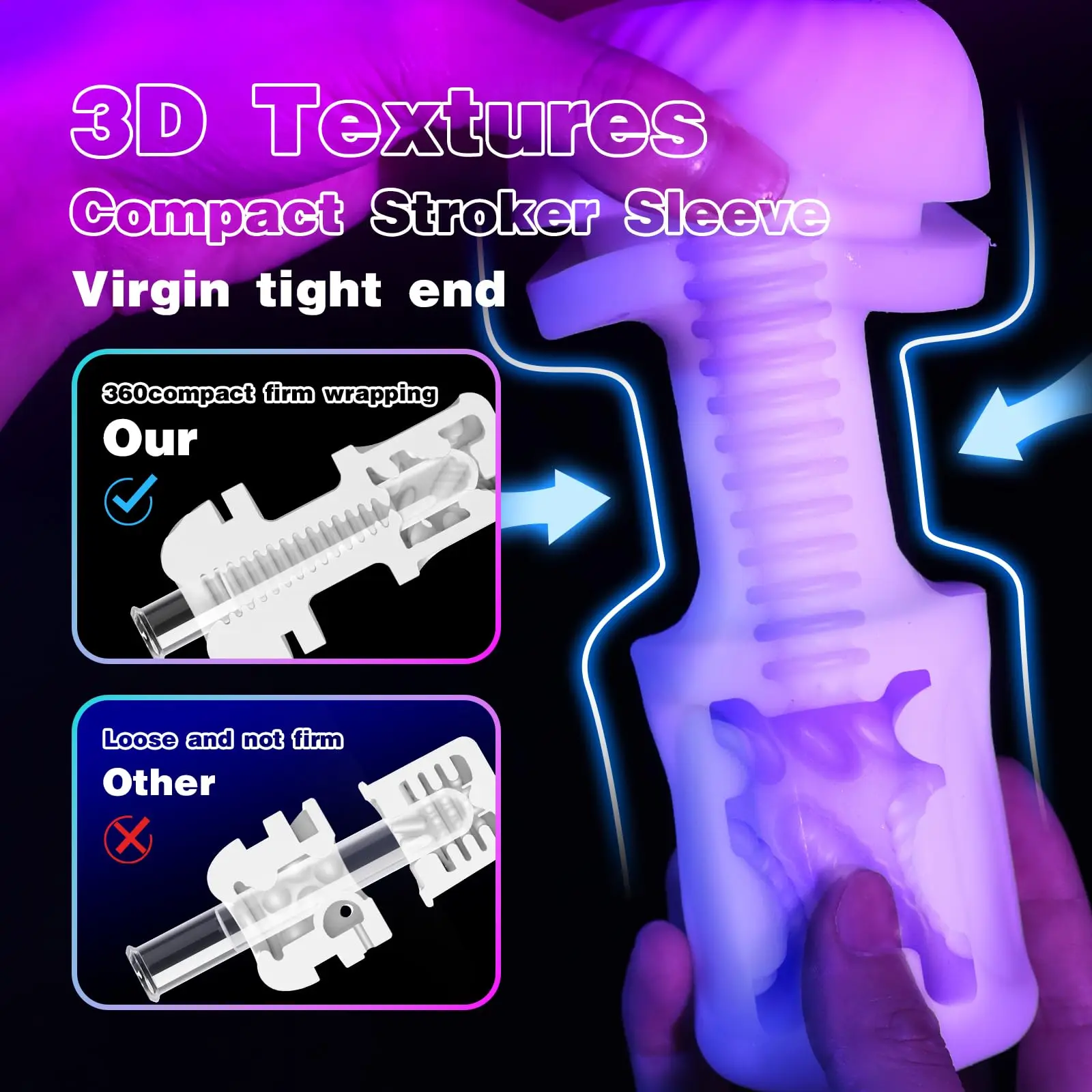 Male Masturbator Sex Toys for Men- Thrusting Squeezing Penis Trainer with One-Key Orgasm & CVT- Automatic Pocket Pussy Stroker