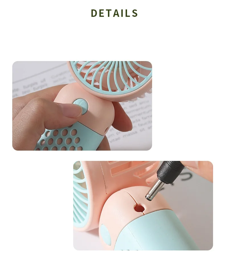Simpatico Mini ventilatore USB ventilatore portatile portatile ricaricabile Mini pratico ventilatore tascabile a basso rumore piccolo ventilatore elettrico dormitorio per studenti