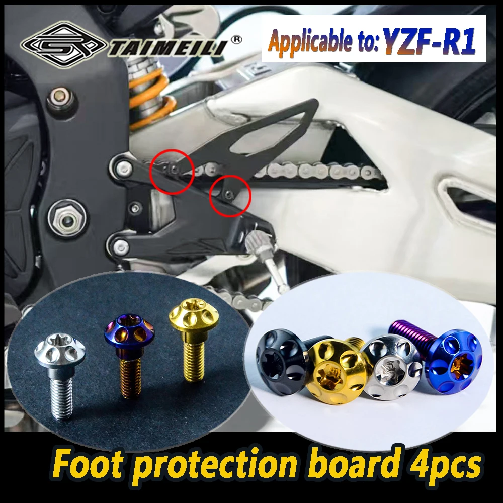 TAIMEILI Titanium Alloy Motorcycle Bolt Suitable for Yamaha YZF-R1 Motorcycle Modification and Maintenance Bolt No.3