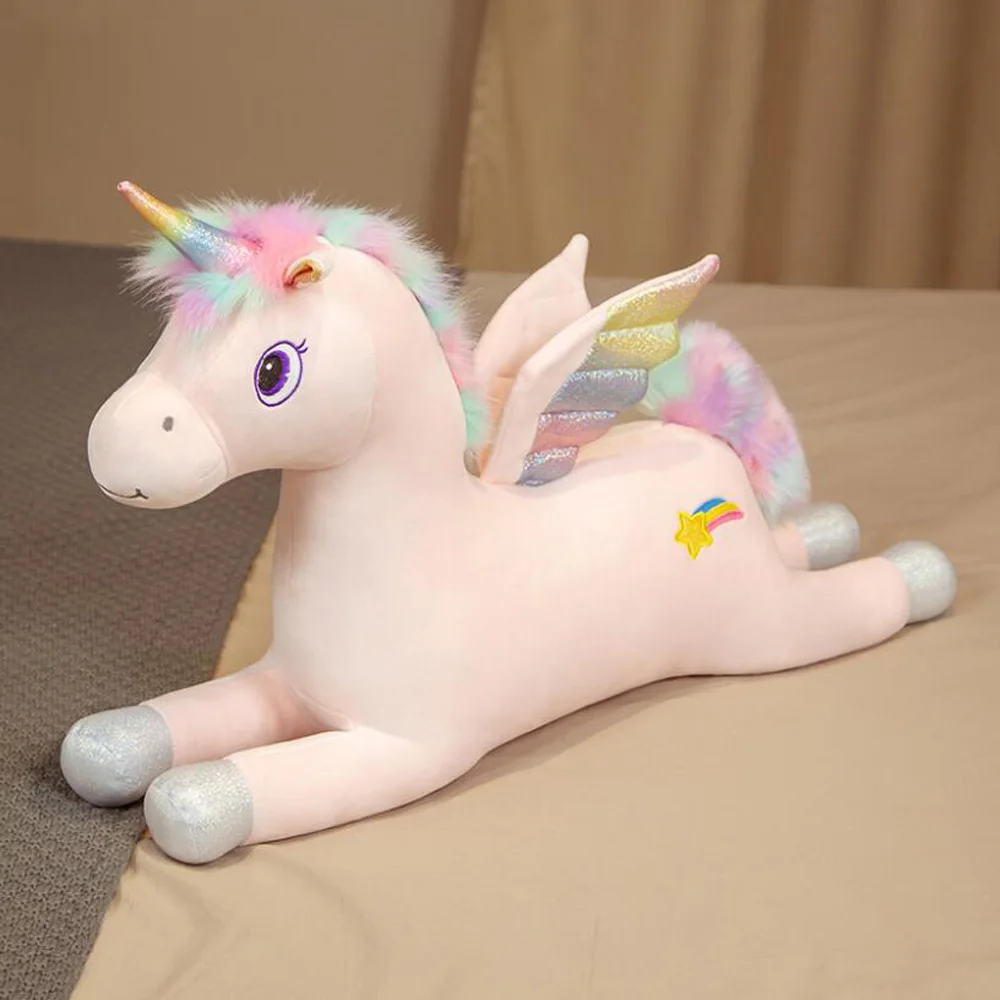 Cartoon Dream Rainbow Pegasus Horse Stuffed Children Plush Toy