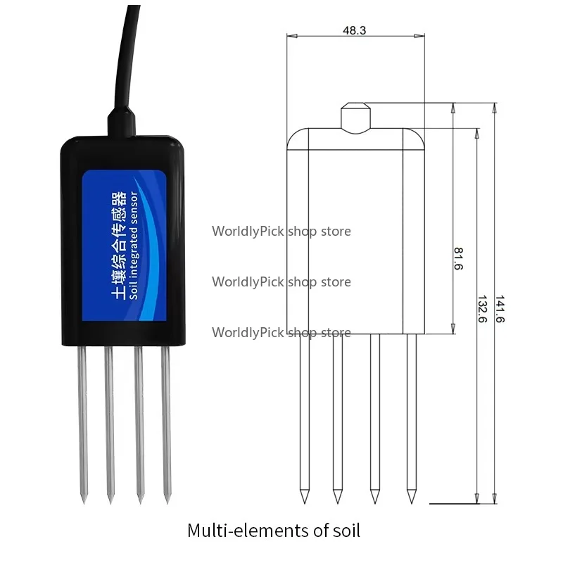 휴대용 온습도계, 토양 수분 센서, 토양 수분 측정기, 영양소, 농업, 테스트, 올인원, 핸드헬드