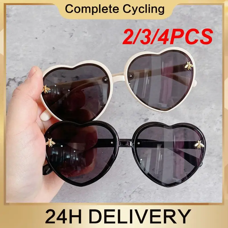 2/3/4PCS Heart Shape Sunglasses Outdoor Sports Sunglasses Cute For Party Party Supplies Children's Gift Photo Props